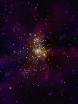 astronomicalwonders:  Westerlund 2 in X-ray Westerlund 2 is a young massive obscured star cluster with an estimated age of about one or two million years. It contains some of the hottest, brightest, and most massive stars known. The cluster contains a