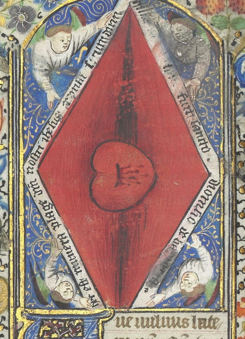lets-run-away-to-the-sea:unwomanly:unwomanly:Christ’s side wound in illuminated manuscriptsFor your 