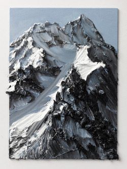 culturenlifestyle:  Stunning Abstract Mountain Paintings by Conrad Jon Godly Swiss painter Conrad Jon Godly effortlessly manages to capture the terrain and texture of the Swiss Alps with the use of oil paint, turpentine and incredible skill. By mixing