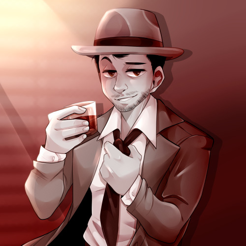 Two commission down and two to go!!!First is Noir/Detective Markiplier for ISWMSecond is art for a V