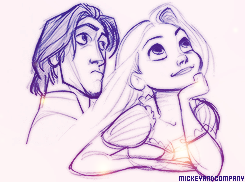 Mickeyandcompany:  Rapunzel And Flynn (Art By Jin Kim And Glen Keane) 