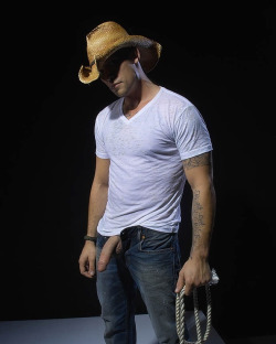 markjackit:  cocksanddudeseverywhere:  Ride me cowboy!  putting his best dick forward 