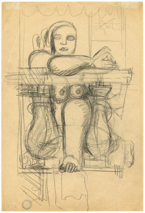 amare-habeo:Charles-Edouard Le Corbusier (Swiss-French, 1887 - 1965)Female nude on the balcony, 1930