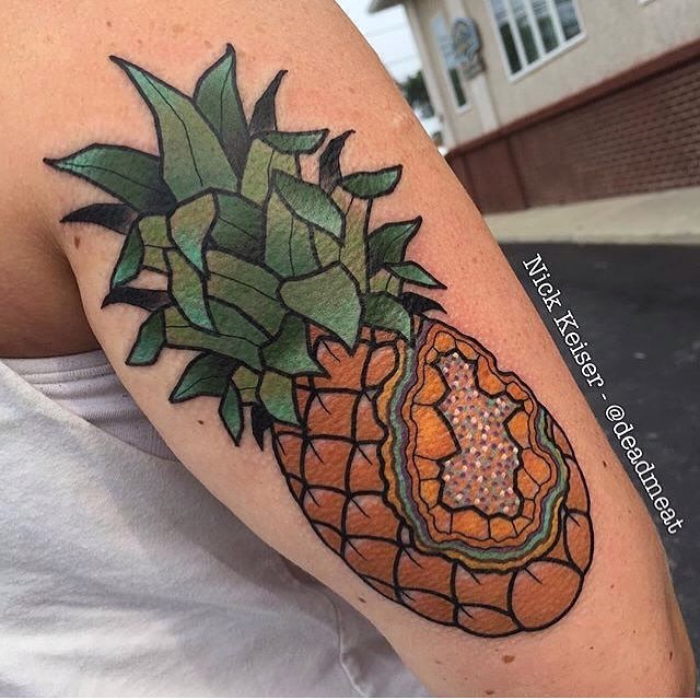Premium Vector  Pineapple old school tattoo