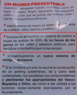 finofilipino:  Propuesta electoral de FSA-PSOE en Mieres.Este panfleto es el que están metiendo en cada buzón. CSI mierda de perro edition.Enviado por @vigule.