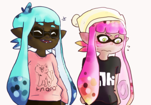 weeniefang:  hmm what if their tentacle hair color changed based on their mood :/  inkling are just so cute~ <3