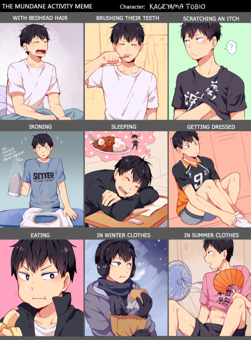 suikkart: memes aka yet another excuse to draw more tobios (full view pls)blank meme template here!!