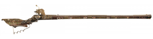 An elaborately decorated wheel-lock tschinke musket originating from Silesia (southwestern Poland), 