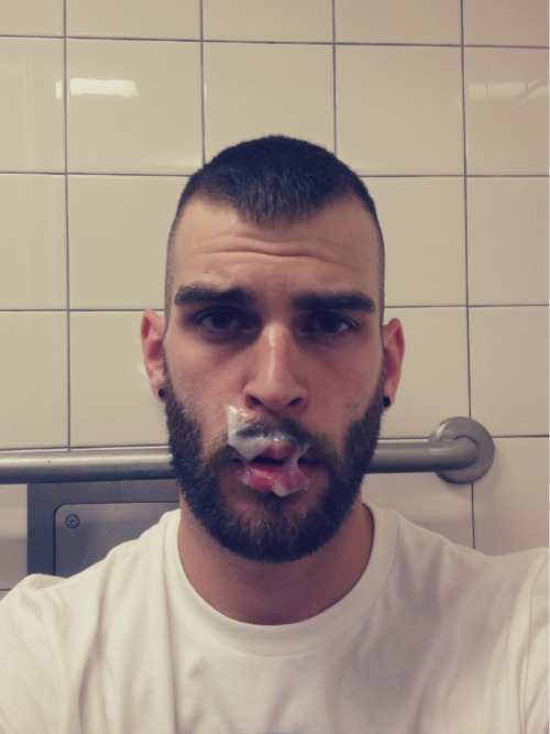 youngmarlborosmoker: Fuck Bearded Boy is so fuckin hot! Seeing this cum rag everywhere.  