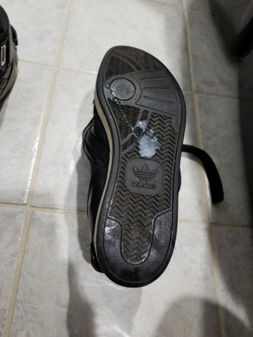 sneakerphreak: Fucked my Adidas AR 3.0 sneakers and got some cum on them