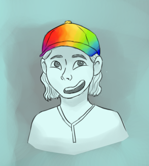 Idea: we give my ghost bean a rainbow hat. 