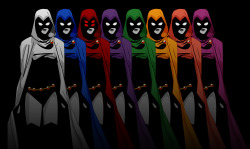 jwallsjoystick:  dapenguinninja:  8 shades of Raven. She’s her own Lantern Corps    That&rsquo;s bad ass!!! :-))