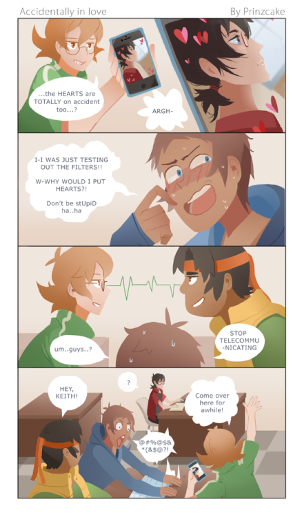 cadrilovesklance:  prinzcake:  A really late valentine comic! Its a college au, inspired by the fb msger filter. I also wrote a fic for this so read under the cut if you’re interested.. >< //  Also Shiro’s birthday is approaching soon and I