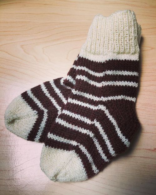 First finished object of the new year. Baby socks are such joys to knit . #babysocks #knitpicks #kni