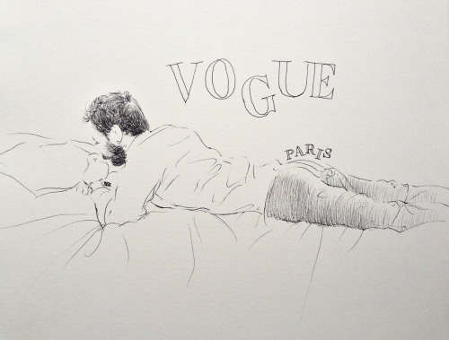 Marc voguant, vendredi 5 avril 2013 / feutre sur papier40 x 40 cm