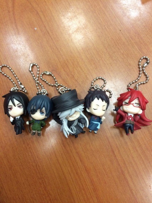 uhhhashleycruz:  LOOK AT MY LITTLE CHIBI BLACK BUTLER KEYCHAINS MY BEST FRIEND GOT ME