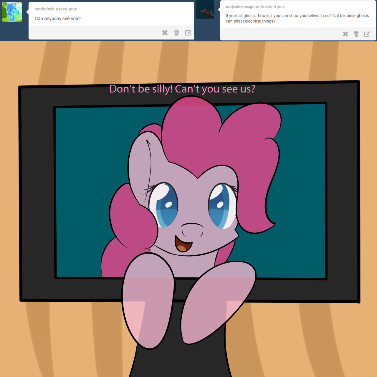 asktheghostlysix:  &lt;Pinkie&gt; Oooh! Nice home there! We should make a