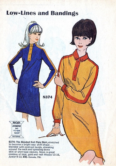 solo-vintage:  Illustrations of mod sewing patterns in McCall’s, 1967. (♥) 