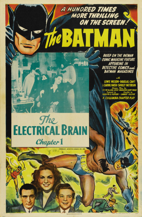 Posters and Lobby Cards for “THE BATMAN” original serials (1943)from Columbia Pictures.Posting as we