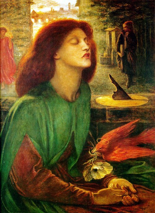 ‘Beata Beatrix’ by Dante Gabriel Rossetti. Elizabeth Siddal appears as Beatrice, Dante Alighieri’s l