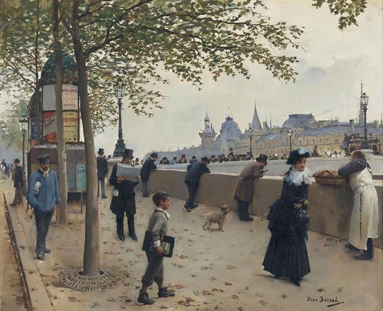 Jean Béraud (1849-1935) — Le Pont Neuf [oil on canvas, ca. 1887]