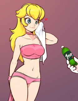 scdk-sfw: Sketch - Peach Workout Getting ready for that wedding dress or something. Oh, and that’s an energy drink (because of course it is), despite the obvious branding pun suggesting it to be sweetened soda.  ;9