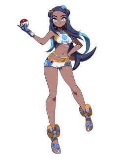 genzoman:  e-traggot: genzoman:  Nessa sketch/color warmup from Nintendo Direct E3  hey OP why is her skin so light lol  I used the eyedropper tool to get the exact color from the official art, so is accurated to her official portrait :)