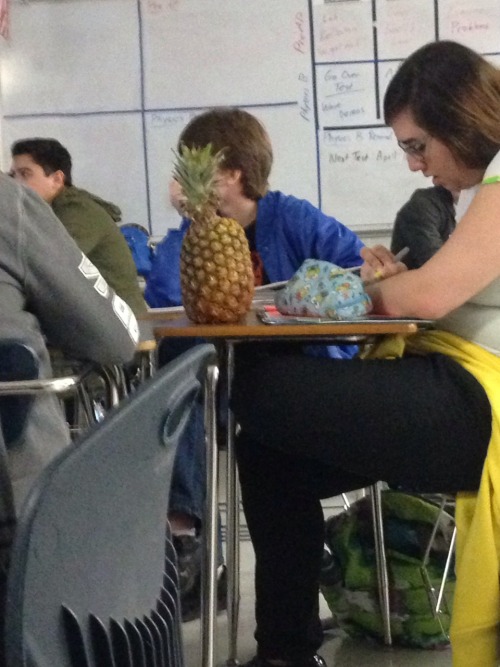 sese24:   konpozaa:  salty-and-slightlyspicy:  440-tuneit:  salty-and-slightlyspicy:  440-tuneit:  flagget:  440-tuneit:  salty-and-slightlyspicy:  Dammit I forgot to bring my pineapple to class  Fun fact: One time in my English class, this dude walks