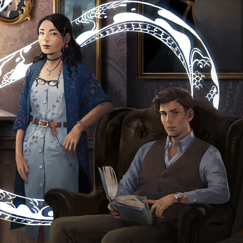 A group portrait of the characters from Ninth House, commissioned by Leigh Bardugo herself earlier t