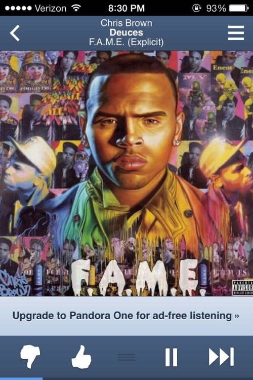 Look at what came on Pandora. Lol! Chris was fronting SOOO HARD on this song but this is one of my a