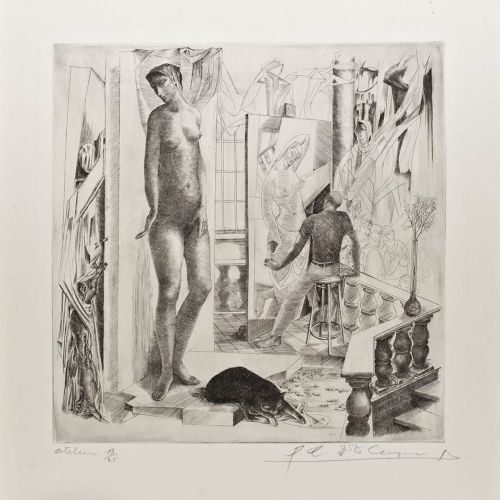 dogandcatcomics:  ‘Atelier’, drogenaaldets, Gustaaf De Bruyne (Belgian, 1914–1981), 18/25, nd.   Tha