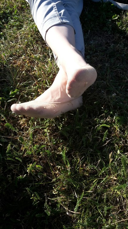 Her sexy feet on the grass 1/3 I love footlets!