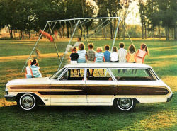 retropopcult:Detail from a 1964 ad for the Ford Country Squire Wagon