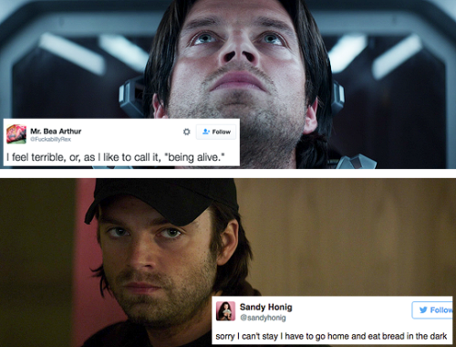 captaincentenarian:Bucky + Tweets (part 2)[Bucky part 1] [Steve version]