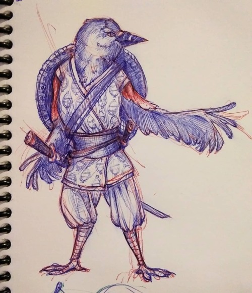 During last week&rsquo;s game I doodled my newest character, a Tengu fighter named Kuro! . posted on