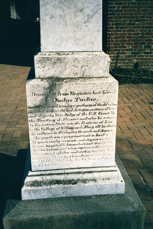 “Descended from Virginia’s best blood, Judge (Nathaniel Beverly) Tucker…” Gravestone, Bruton 