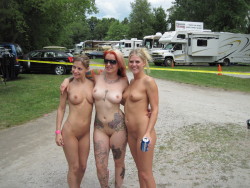 commonsnudes:  Tres Amigas by Naked Bare NudePublic Domain