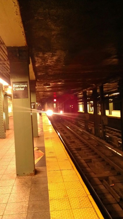 Arrival of the 2 Train last night, for those of you curious about what the NYC subway looks like.