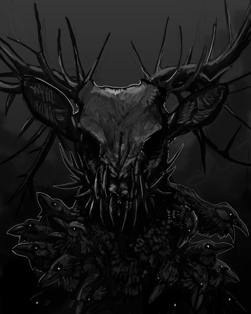 wraith-lord:The last drawing I made of the stag has almost 900 notes D: