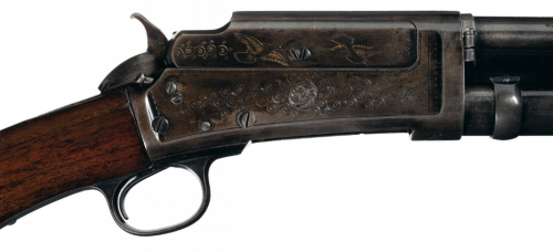 Factory engraved Marlin Model 3C pump action shotgun.