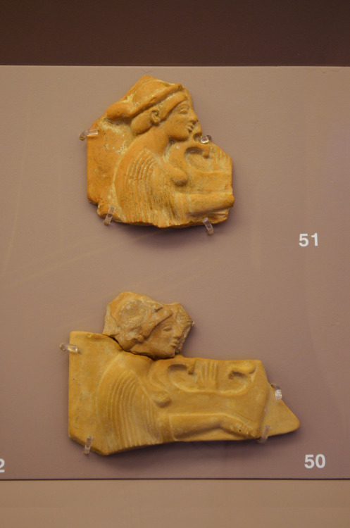 greek-museums:Archaeological Museum of Brauron:Terracotta votive tablets with depictions of the godd