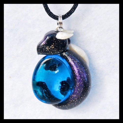 galaxy dragon polymer pendant // $23