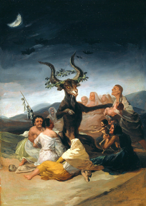 julianemilian0: Witchcraft paintings by Francisco Goya:-Witches’ Flight (1797-98)-Witches’ Sabbath (