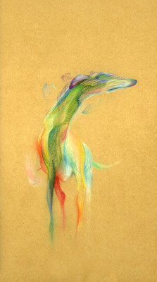 leeshit:  Greyhound II, 2014 (Pencil crayon on paper, 4.5”x8.5”) 