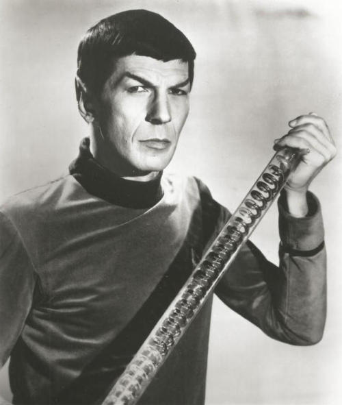 gar-trek:beyondspock:Spock modeling for Starfleet’s Science Officer of the Year calendar yes B)