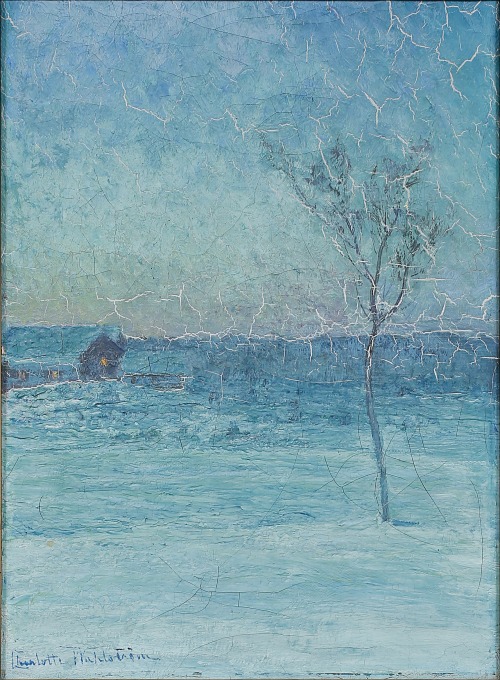 efikeff: Winter landscape by Charlotte Wahlström (Swedish 1849 - 1924), oil on canvas, 38.