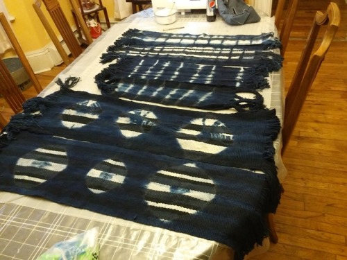 stitchedintomemory:Hello everyone! This past week our team dyed the Adire and yarns we have been pre