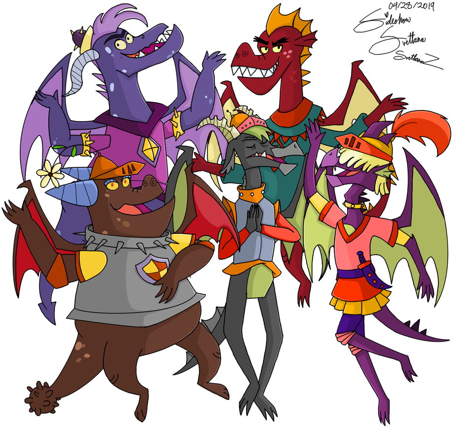 Camelhot's Knights of the Square Table — The teenage dragons from MLP FIM  as the 5 knights...