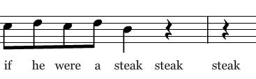 easybakeaigis:eldritchpixie:THE SOFTWARE I AM USING IS GLITCHING AND IS PUTTING “STEAK” UNDER EVERY 