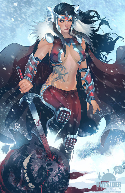 comicsforever:Lady Sif: Warrior // artwork by HiOutsider-Studio (2014)